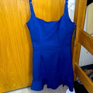 Blue flare mini dress
